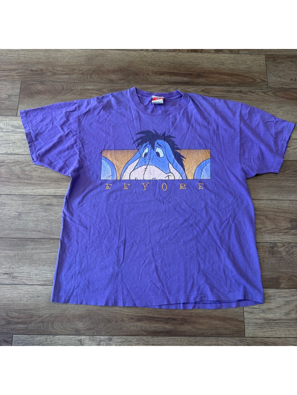 Vtg 90s Disney Eeyore Purple T-Shirt Mickey Inc XL USA